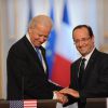 Francois Hollande recoit le vice-president américain Joe Biden au Palais de l'Elysée à Paris. Le 4 février 2013