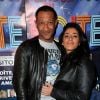 Edouard Montoute et sa compagne Loubna - Générale de la pièce de théâtre "Rendez-vous en boîte" au théâtre de La Gaîté Montparnasse à Paris, le 7 avril 2014.