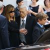Melissa Rivers et son fils Cooper  - Obsèques de Joans Rivers au Temple Emanu-El à New York, le 7 septembre 2014.