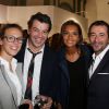 Lorie (Laure Pester), Stéphane Plaza, Karine Le Marchand et Bernard Montiel lors de la soirée de vernissage de la FIAC 2014 organisée par ORANGE au Grand Palais à Paris, le 22 octobre 2014