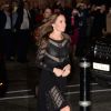 Kate Middleton, enceinte et en robe Alice Temperley, arrivant au dîner de gala d'automne de l'association Action on Addiction, au restaurant L'Anima à Londres le 23 octobre 2014.