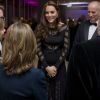 Kate Middleton, enceinte et en robe Alice Temperley, au dîner de gala d'automne de l'association Action on Addiction, au restaurant L'Anima à Londres le 23 octobre 2014.