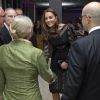 Kate Middleton, enceinte et en robe Alice Temperley, prenait part au dîner de gala d'automne de l'association Action on Addiction, au restaurant L'Anima à Londres le 23 octobre 2014.