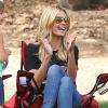 Heidi Klum regarde ses enfants Leni, Henry, Johan et Lou jouer au football à Brentwood, le 25 octobre 2014.