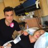Robbie Williams à côté de sa femme Ayda sur le point d'accoucher le 27 octobre 2014.