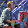 Chris Martin du Coldplay en concert à l'Emirates Stadium, Londres, le 1er juin 2012.