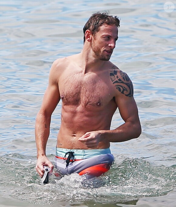 Jenson Button sur l'île de Maui à Hawaï, le 20 octobre 2014