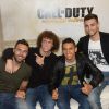 Salvatore Sirigu, David Luiz, Marquinhos, Javier Pastore du PSG lors de la soirée de lancement de Call of Duty : Advances Warfare, le 3 novembre 2014 à Paris
