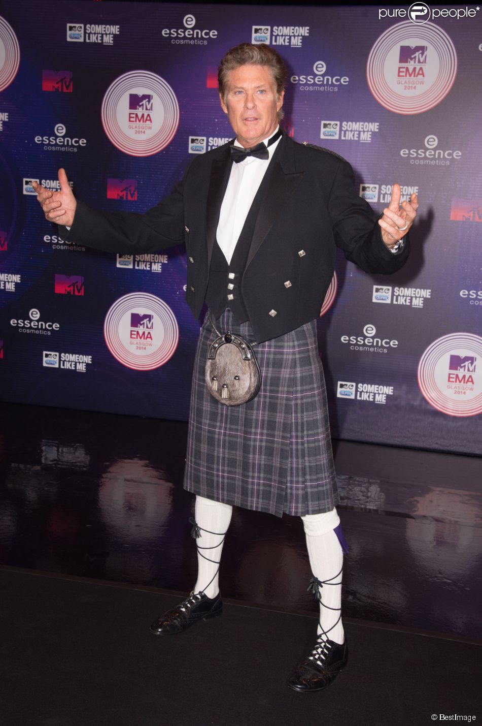  David Hasselhoff assiste aux MTV Europe Music Awards 2014 au SSE Hydro. Glasgow, le 9 novembre 2014. 