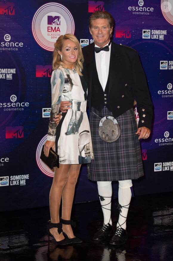 Hayley Roberts et David Hasselhoff assiste aux MTV Europe Music Awards 2014 au SSE Hydro. Glasgow, le 9 novembre 2014.