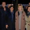 Marcel Campion, Jean-Luc Reichmann (parrain), Anne Hidalgo (maire de Paris), Chantal Ladesou (marraine), Bruno Julliard - Inauguration du marché de Noël 2014 sur les Champs-Elysées à Paris, le 14 novembre 2014.