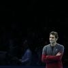 Roger Federer annonce son forfait avant la finale du Masters de Londres, le 16 novembre 2014 à l'O2 Arena de Londres