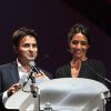 Fabrice Santoro et Virginie Guilhaume lors des 10e Trophées APAJH (Association Pour Adultes et Jeunes Handicapés) 2014 au Carrousel du Louvre. Paris, le 17 novembre 2014.