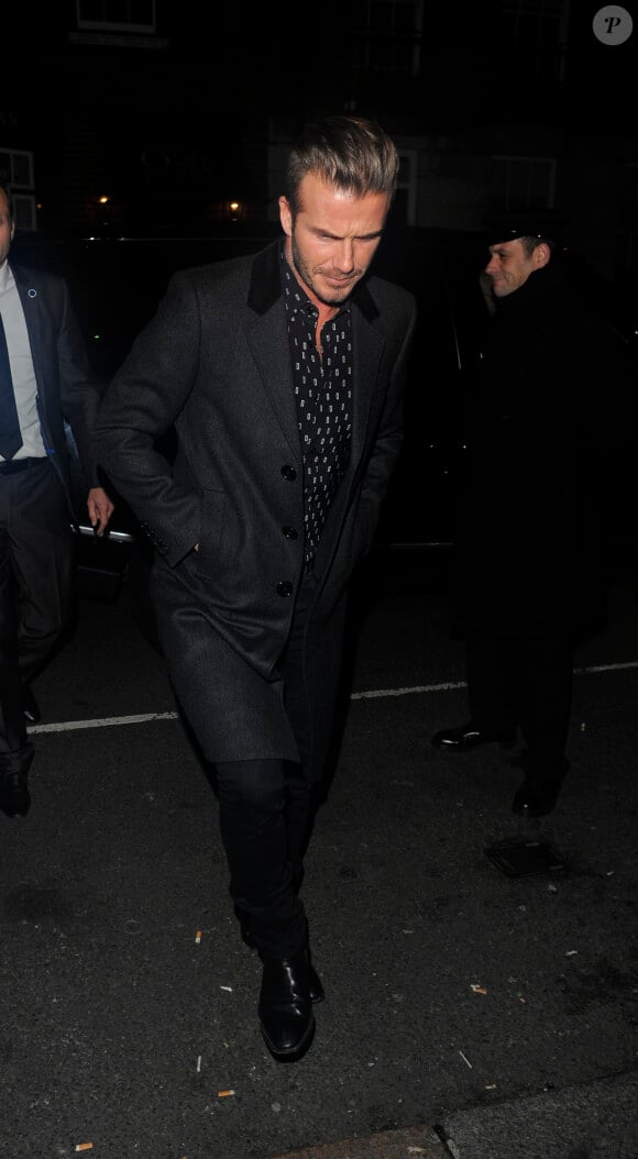 David Beckham lors de la soirée du magazine Another Man au Mark's Club. Londres, le 20 novembre 2014.
