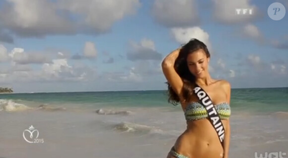 Miss Aquitaine durant le shooting maillot de bain - Les 33 prétendantes au titre de Miss France 2015 : Leur folle semaine à Punta Cana, en République Dominicaine