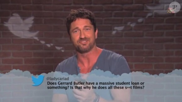 Gerard Butler dans le #MeanTweets de Jimmy Kimmel. (capture d'écran)