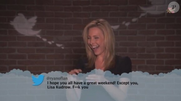 Lisa Kudrow dans le #MeanTweets de Jimmy Kimmel. (capture d'écran)