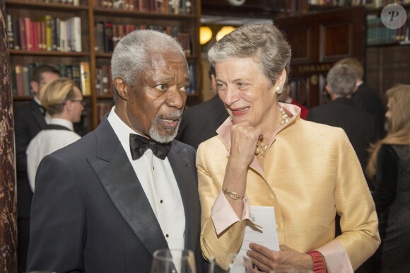 Kofi Annan et son épouse Nane Annan assistaient le 21 novembre 2014 à lz remise du prix Chatham House à Melinda Gates au Royal United Services Institute, à Londres.