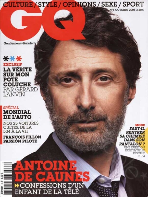 Antoine de Caunes en couverture de GQ