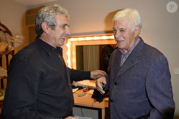 Exclusif - Michel Boujenah et Guy Bedos - Générale du nouveau spectacle "Ma vie rêvée" de Michel Boujenah au Théâtre Edouard VII à Paris, le 24 novembre 2014.