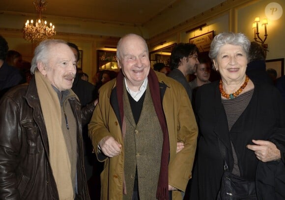 Exclusif - Popeck, Michel Bouquet et sa femme Juliette Carré - Générale du nouveau spectacle "Ma vie rêvée" de Michel Boujenah au Théâtre Edouard VII à Paris, le 24 novembre 2014.