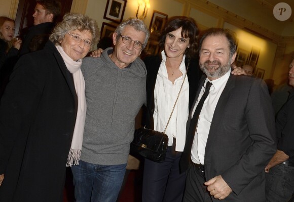 Exclusif - Michel Boujenah, Inès de la Fressange et son compagnon Denis Olivennes - Générale du nouveau spectacle "Ma vie rêvée" de Michel Boujenah au Théâtre Edouard VII à Paris, le 24 novembre 2014.