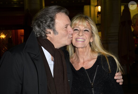 Exclusif - Daniel Russo et sa femme Lucie - Générale du nouveau spectacle "Ma vie rêvée" de Michel Boujenah au Théâtre Edouard VII à Paris, le 24 novembre 2014.