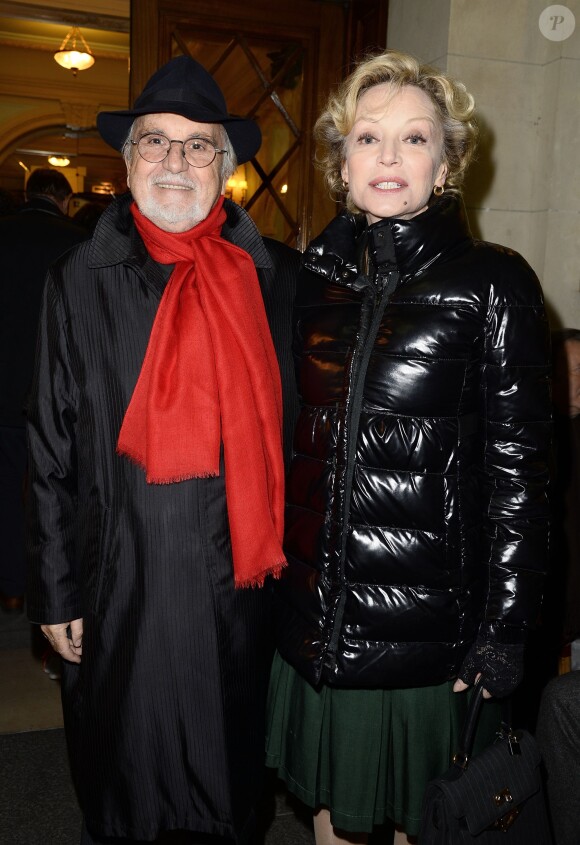 Exclusif - Jean-Louis Livi et sa femme Caroline Silhol - Générale du nouveau spectacle "Ma vie rêvée" de Michel Boujenah au Théâtre Edouard VII à Paris, le 24 novembre 2014.