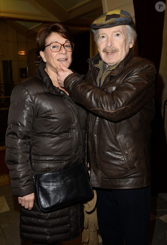 Exclusif - Popeck et sa femme Anne - Générale du nouveau spectacle "Ma vie rêvée" de Michel Boujenah au Théâtre Edouard VII à Paris, le 24 novembre 2014.