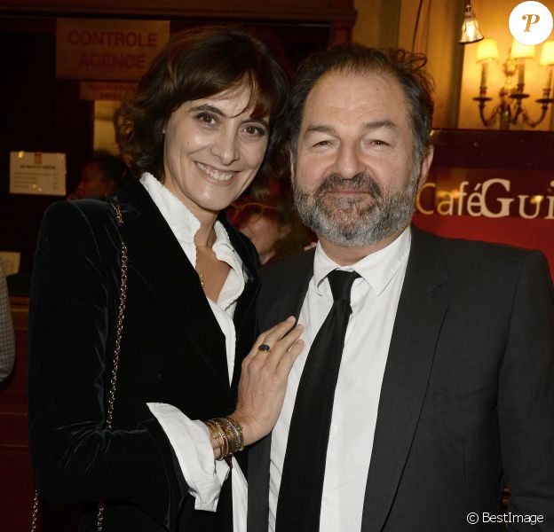 Exclusif - Inès de la Fressange et son compagnon Denis Olivennes - Générale du nouveau spectacle "Ma vie rêvée" de Michel Boujenah au Théâtre Edouard VII à Paris, le 24 novembre 2014.