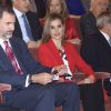 Le roi Felipe VI et la reine Letizia d'Espagne célébraient lundi 24 novembre 2014 le 75e anniversaire du Conseil supérieur de la recherche scientifique, à Madrid.
