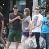 Tom Hanks, son fils Chet Hanks et sa fille Elizabeth Hanks à Soho, New York le 27 juillet 2012.
