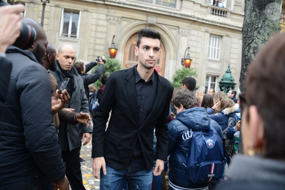 Javier Pastore lors du déjeuner organisé par le président du PSG Nasser Al-Khelaïfi au restaurant La Société, à Paris le 27 novembre 2014