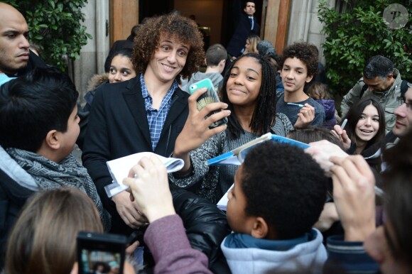 David Luiz lors du déjeuner organisé par le président du PSG Nasser Al-Khelaïfi au restaurant La Société, à Paris le 27 novembre 2014