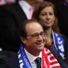 François Hollande - Finale de la Coupe Davis au Stade Pierre Mauroy de Lille Métropole. Match en double remporté par la Suisse face à la France le 22 novembre 2014