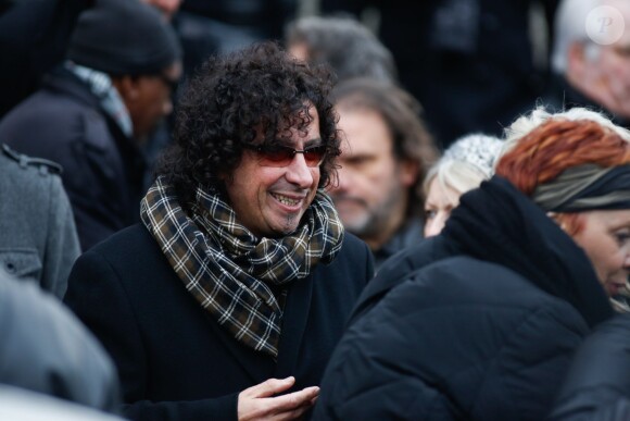 Nono le guitariste de Trust aux obsèques de Erick Bamy au cimetière du Père Lachaise à Paris, le 3 décembre 2014