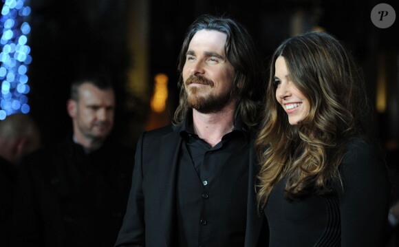 Christian Bale et sa femme Sibi (Sandra) Blazic lors de la première du film "Exodus: Gods and Kings 3D" à Londres, le 3 décembre 2014.