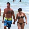Lorenzo Lamas et sa femme Shawna Craig profitent du "Labor Day" pour aller à la plage à Miami. Le 2 septembre 2013.