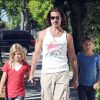 Lorenzo Lamas et ses filles Isabellea et Victoria à Los Angeles, le 11 juillet 2009.