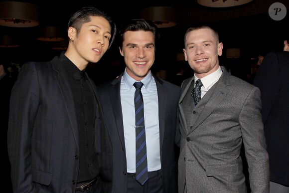 Takamasa Ishihara, Finn Wittrock, Jack O'Connell lors d'une projection spéciale d'Invincible (Unbroken) à New York le 4 décembre 2014.