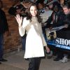 Angelina Jolie à la sortie de l'émission de télévision "The Daily Show With Jon Stewart" à New York, le 4 décembre 2014.