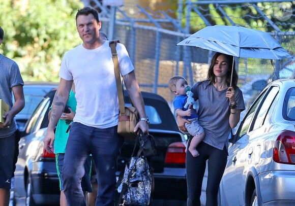 Exclusif - Megan Fox, son mari Brian Austin Green et leur fils Bodhi à Los Angeles. Le 26 septembre 2014.
