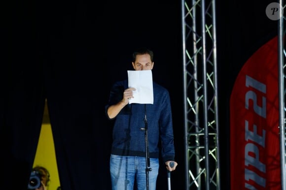 Grand Corps Malade lors du combat de Jean-Marc Mormeck au palais des sports Robert-Charpentier d'Issy-les-Moulineaux le 5 décembre 2014