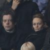 Guillaume Gouix, Alysson Paradis, Benjamin Biolay et Vanessa Paradis au match de football PSG-Nice (1-0) au Parc des Princes à Paris le 29 novembre 2014.