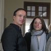 Exclusif - Michel Ferracci et sa femme Emilie Dequenne - Tournage du téléfilm "Souviens-toi" à Libourne le 1er décembre 2014