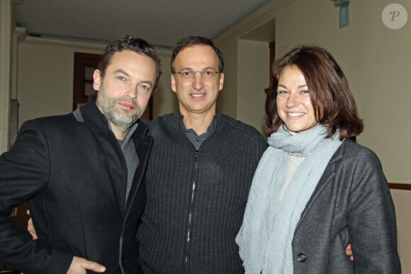 Exclusif - Michel Ferracci et sa femme Emilie Dequenne - Tournage du téléfilm "Souviens-toi" à Libourne le 1er décembre 2014