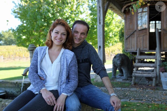 Exclusif - Emilie Dequenne et son mari Michel Ferracci aux Sources de Caudalie à Martillac près de Bordeaux, le 26 octobre 2014 à l'occasion de leur voyage de noces.