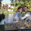 Exclusif - Emilie Dequenne et son mari Michel Ferracci aux Sources de Caudalie à Martillac près de Bordeaux, le 26 octobre 2014 à l'occasion de leur voyage de noces.