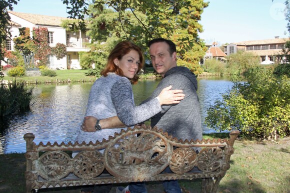 Exclusif - Emilie Dequenne et son mari Michel Ferracci aux Sources de Caudalie à Martillac près de Bordeaux, le 26 octobre 2014 à l'occasion de leur voyage de noces.