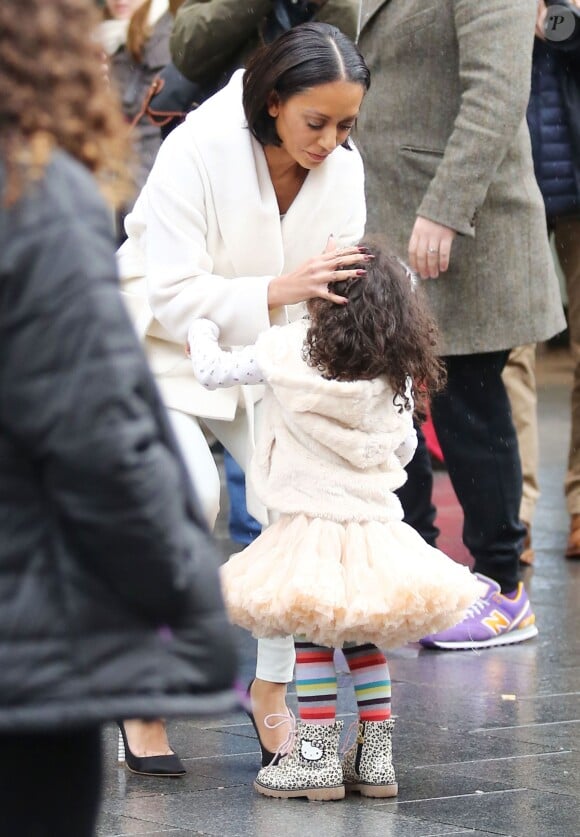 Melanie Brown et sa fille Madison (3 ans) se rendent à une avant-première du film Legend of the Neverbeast, à Leicester Square. Londres, le 7 décembre 2014.